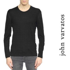 John Varvatos Merino Wool Crewneck Long Sleeve Gray Sweater XS